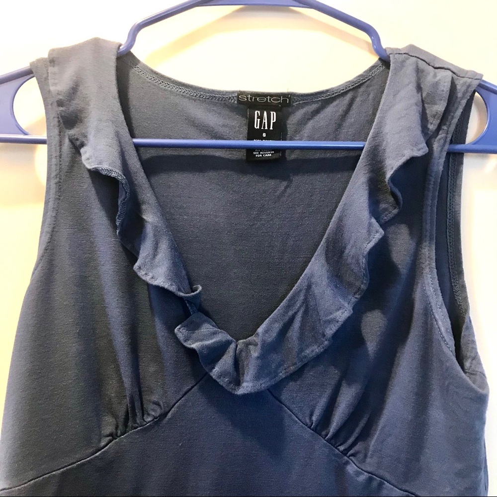 Gap Slate Blue Ruffle Tank Top - Picture 2 of 4
